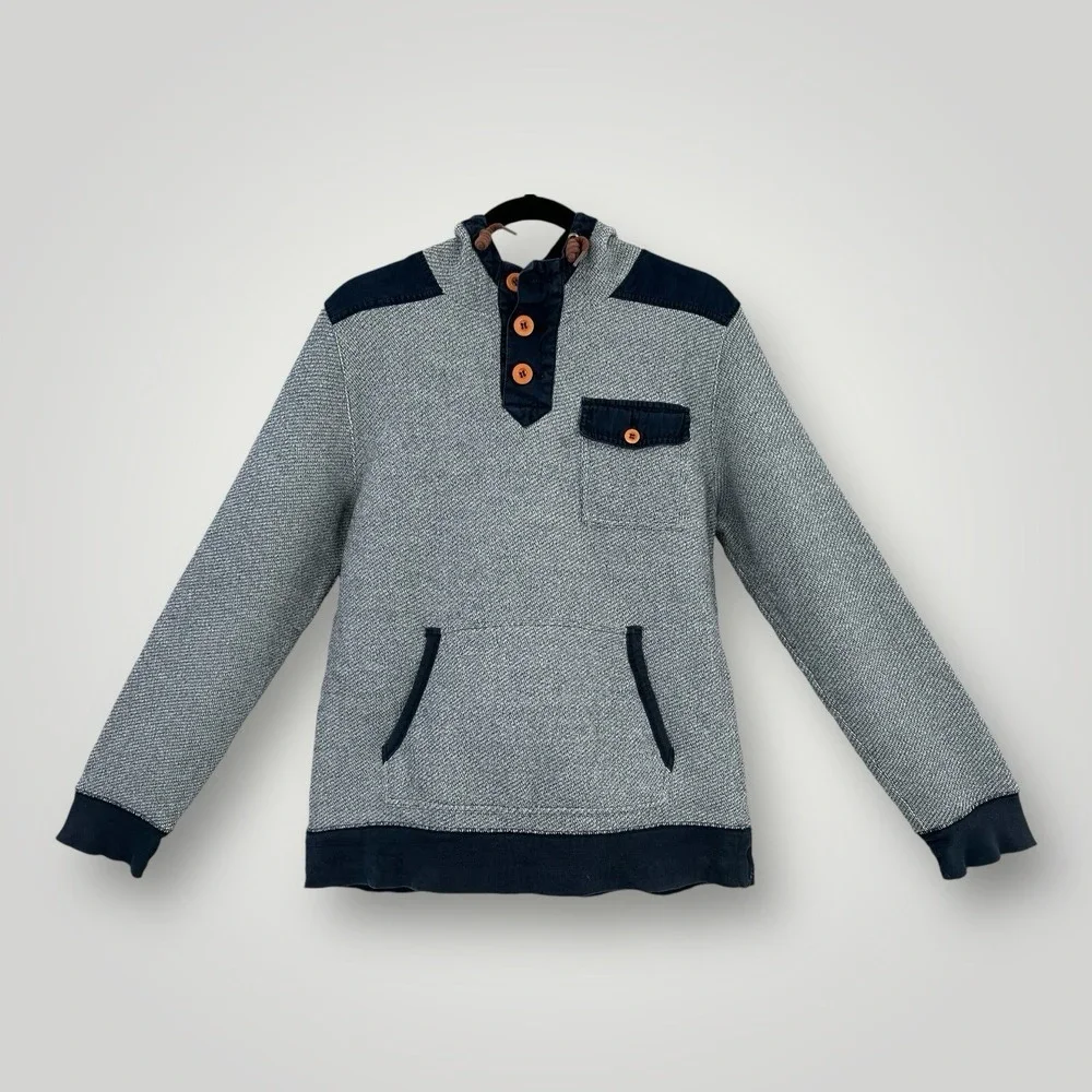 CPO Provisions Shipmen Supply Hoodie Mens L SLIM Gray w Blue Trim Long Sleeves‎
